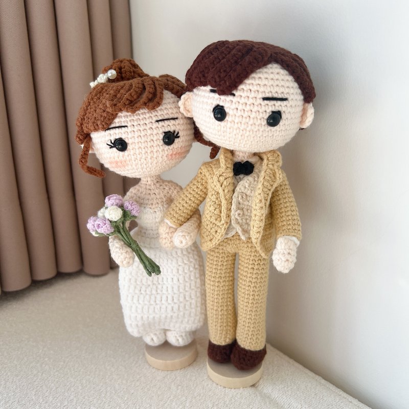 鈎织结婚公仔 - 玩偶/公仔 - 棉．麻 