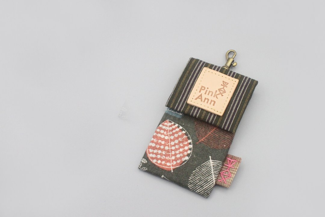 平安经典卡包-灰橘叶子(不挑花样),悠游卡包直接过卡 - 证件套/卡套 - 棉 绿色