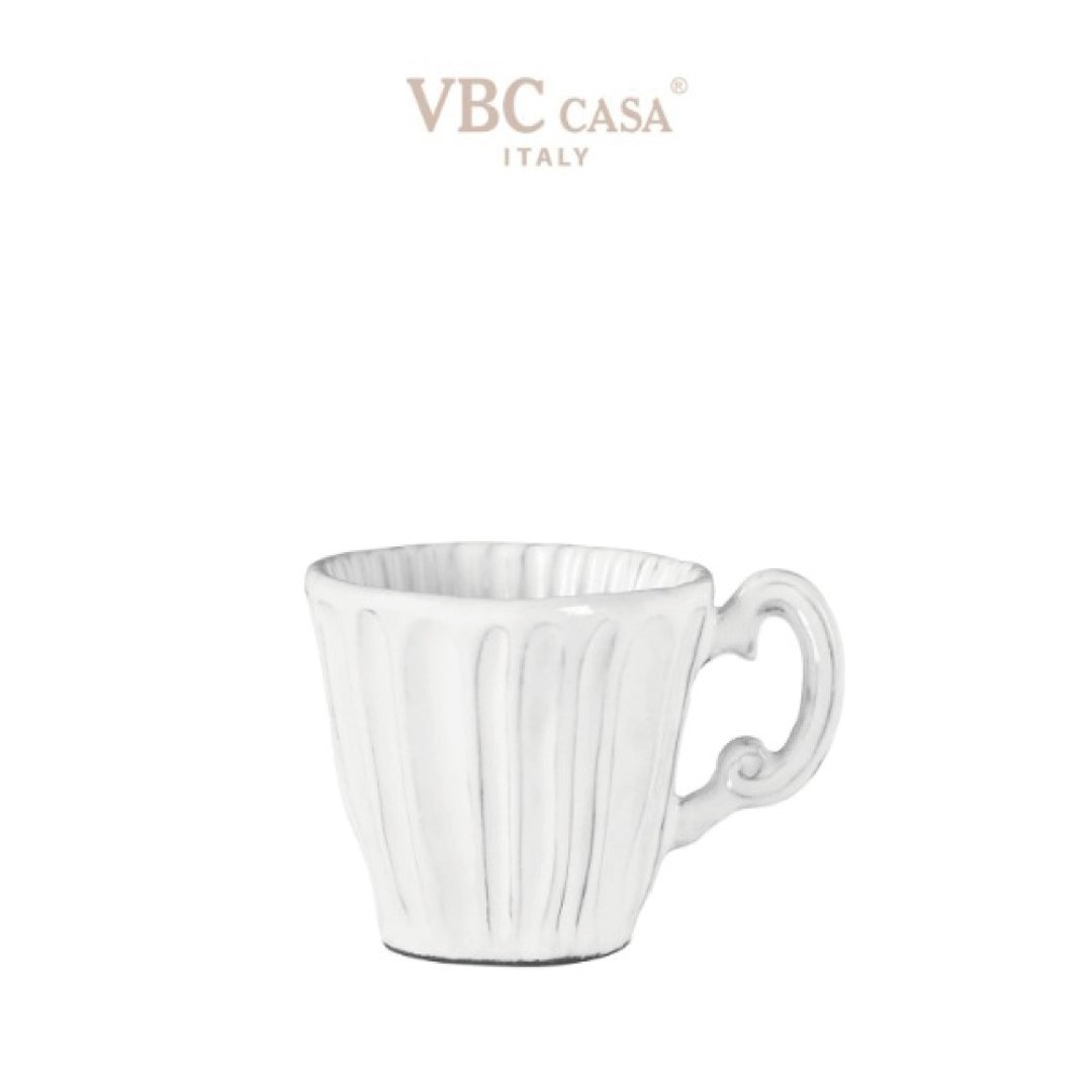 BTS成员柾国爱用款 意大利VBC casa 纯白条纹系列250ml马克杯 - 咖啡杯/马克杯 - 陶 白色
