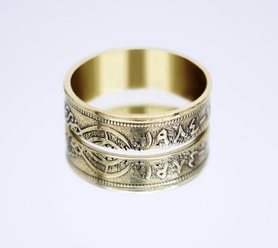 Egypt Coin Ring 5 piastres 1984 Egyptian ring Egypt ring Egyptian ring men - 戒指 - 其他金属 