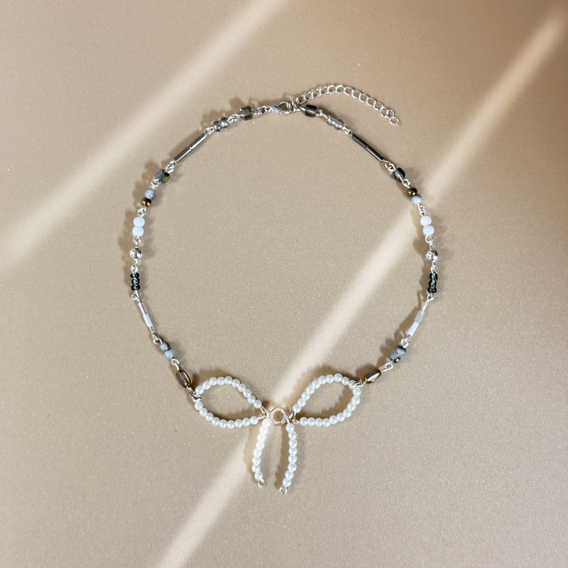 摇滚蝴蝶结-铜线编织项链 - 项链 - 铜/黄铜 黑色