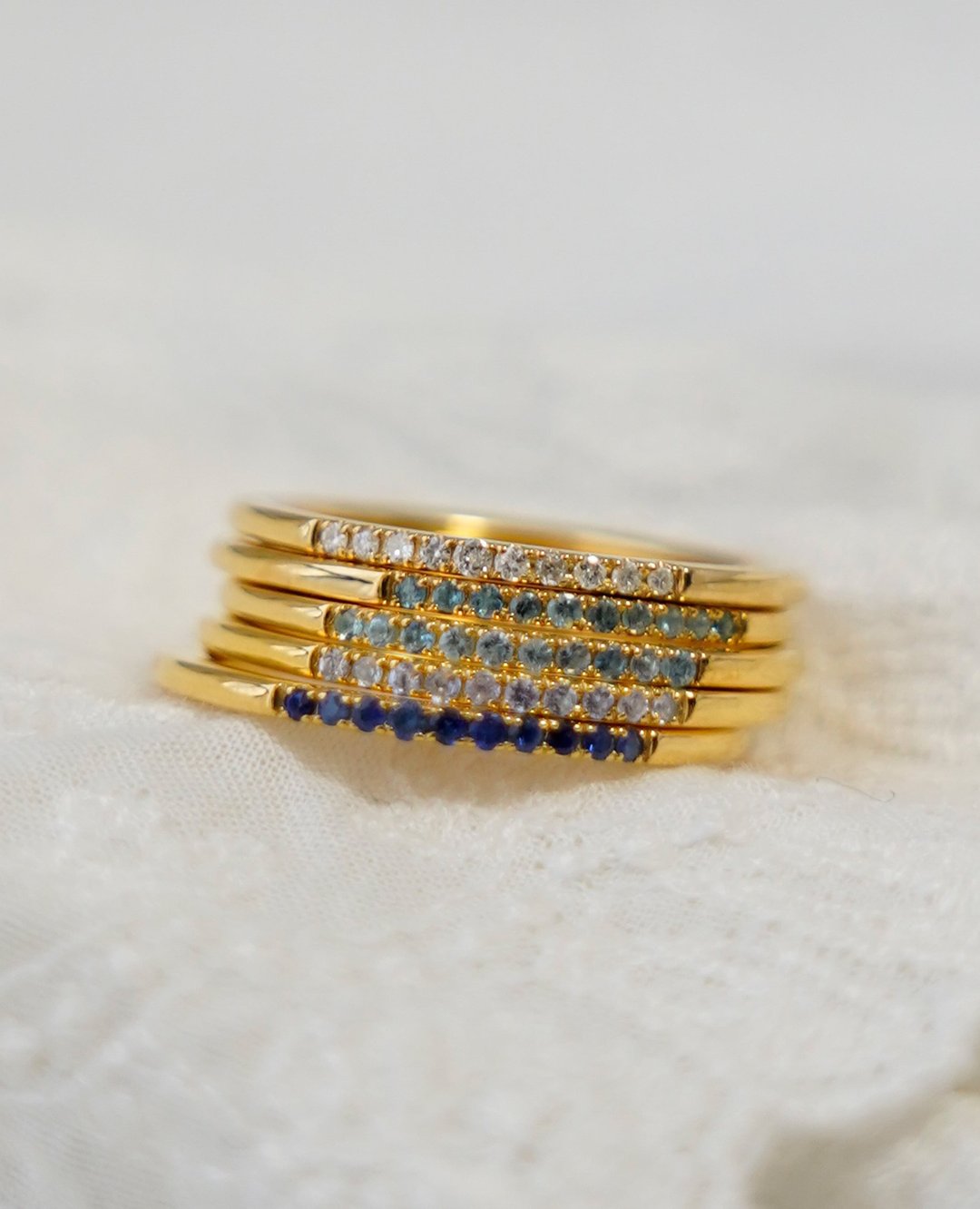 SV Birthstone Ring line 诞生石排钻戒指 - 戒指 - 其他金属 多色