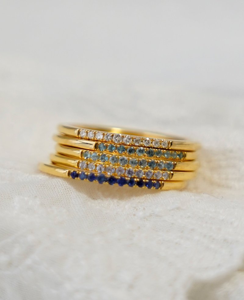 SV Birthstone Ring line 诞生石排钻戒指 - 戒指 - 其他金属 多色