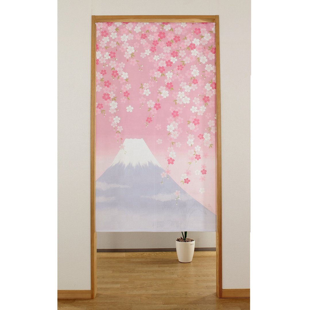 【现货】【预订】日本制 春樱富士山长门帘 - 门帘/门牌 - 聚酯纤维 粉红色