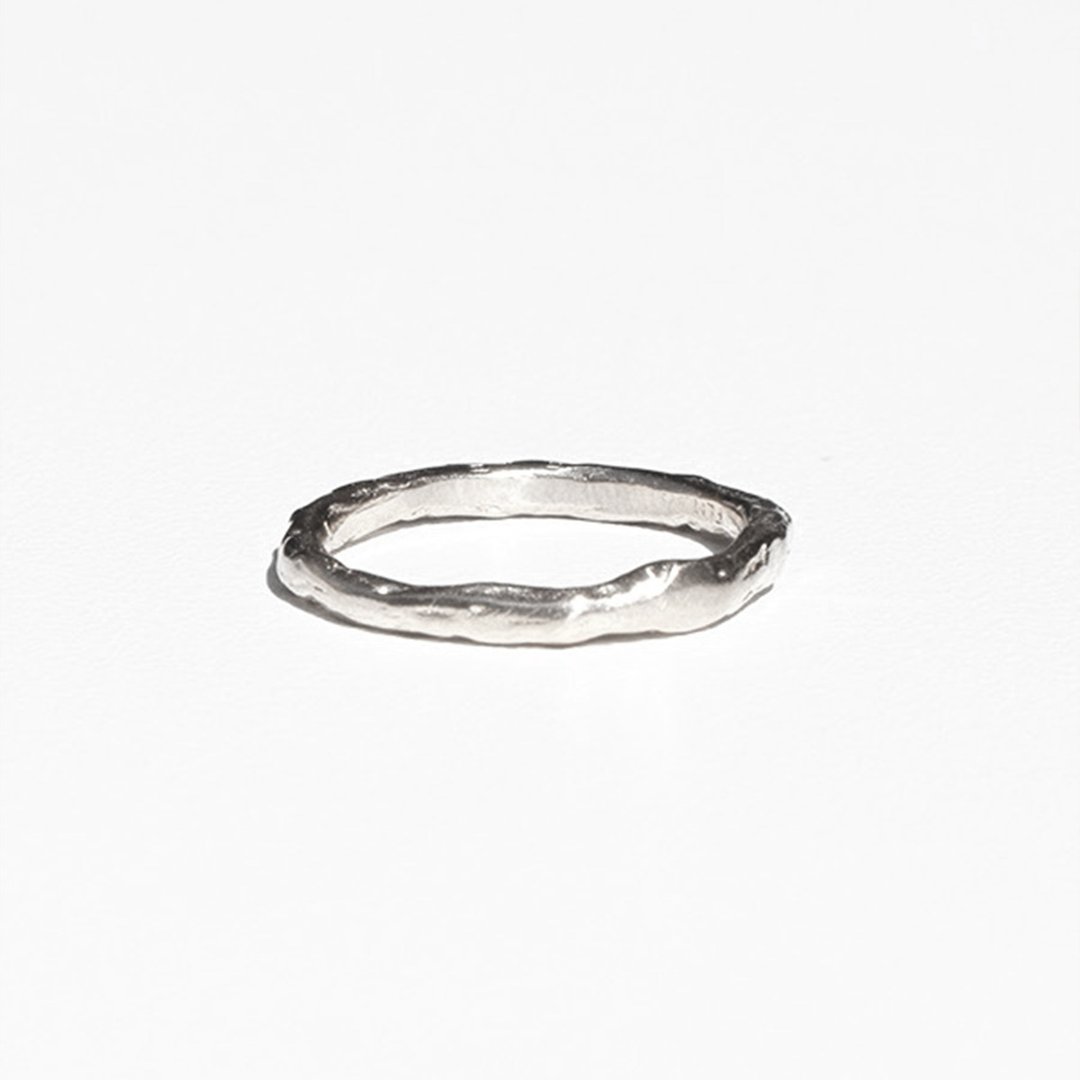 TEXTURE OF WAVE RING 003 (SILVER) - 戒指 - 纯银 银色