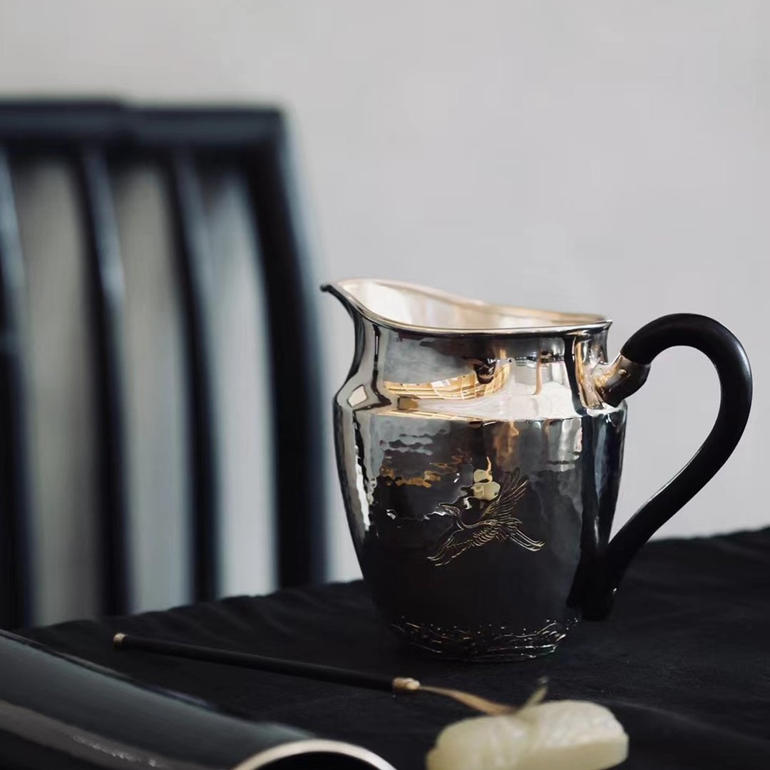 尚帧品 鹤舞公杯 纯银公道杯 银壶海 纯银茶盅 240cc - 茶具/茶杯 - 纯银 