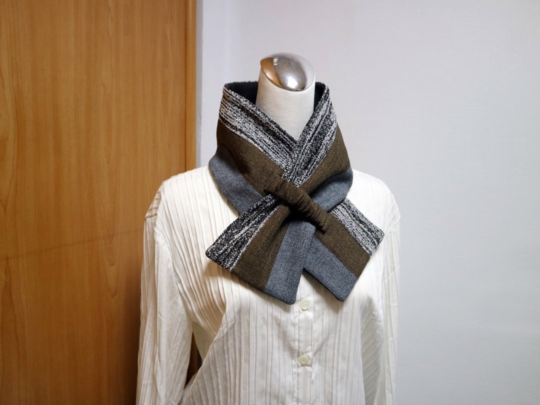 拼接可调式短围巾.scarf 保暖围脖 双面双色 大人.小孩均适用 - 围巾/披肩 - 其他材质 多色