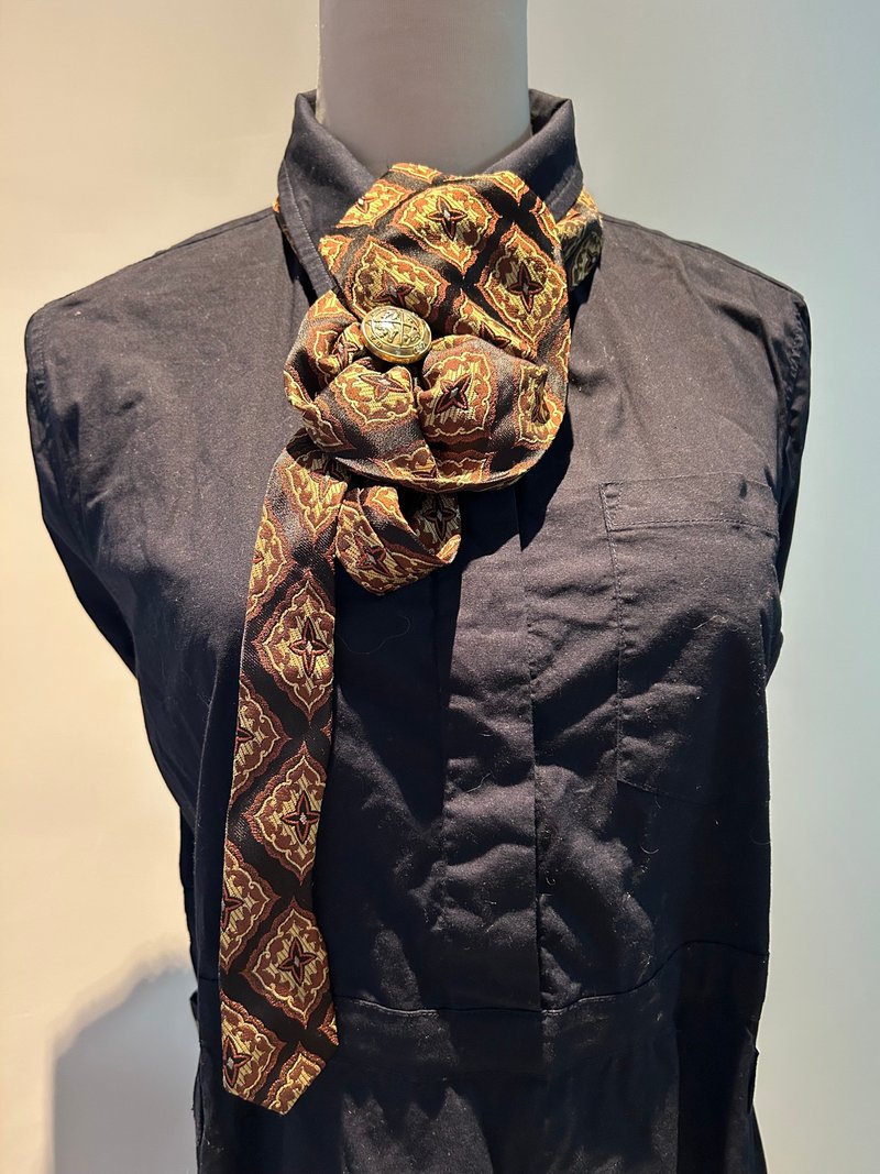 复古花领带 - 4用 - 领带/领带夹 - 棉．麻 多色