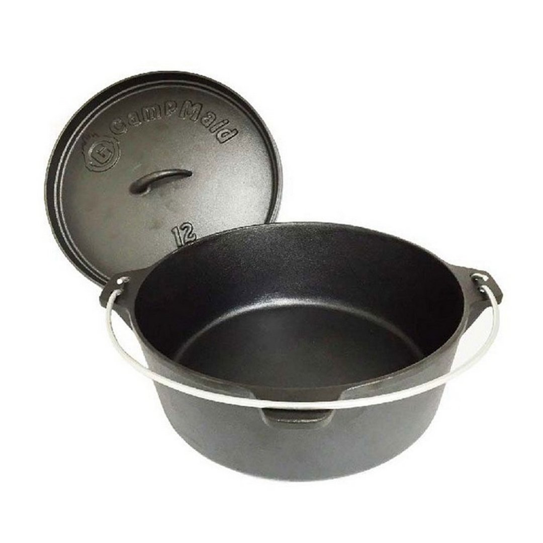 【年中促销】美国CampMaid Dutch Oven平底/有脚 12寸铸铁锅 - 厨房用具 - 其他材质 黑色