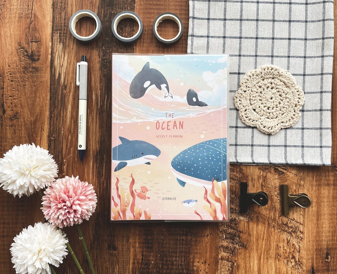 Dimanche 迪梦奇 The Ocean 周计划日志 v.2 晨海粉 - 笔记本/手帐 - 纸 粉红色