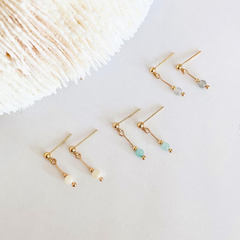 │简约│光点系列 • 微垂坠 • 耳针耳夹 • 美国14KGF - 耳环/耳夹 - 其他金属 