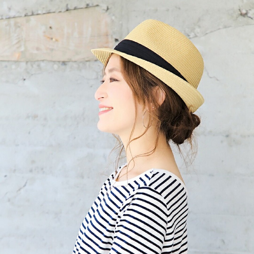 Foldable Fashion Straw Sun Hat Adjustable Women Men ICHIYONPLUS inak0052 - 帽子 - 其他材质 黄色
