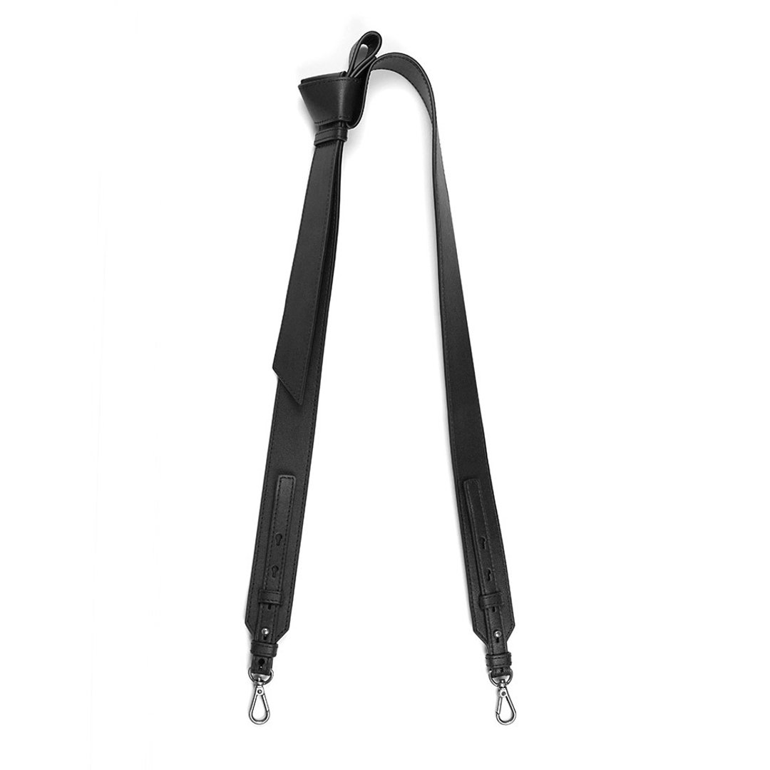 Knot Shoulder Strap 扭结宽背带 - 其他 - 真皮 黑色