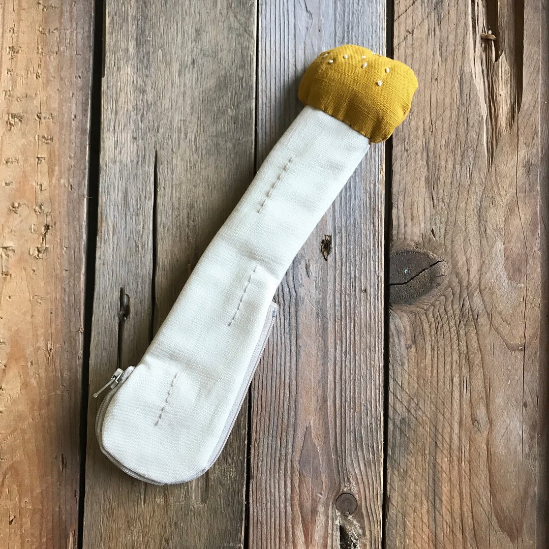 黄蘑菇餐具袋 - 收纳用品 - 棉 黄色