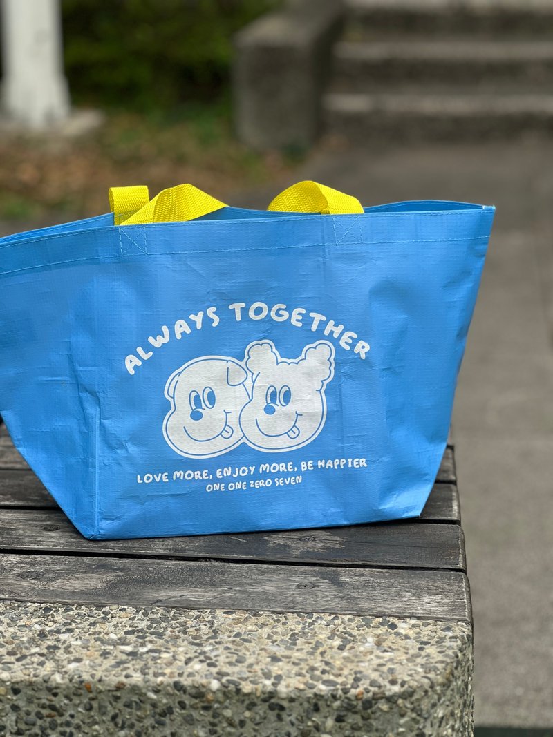 【1107 one one zero seven】Everyday Bag 购物编织袋(蓝) - 手提包/手提袋 - 塑料 
