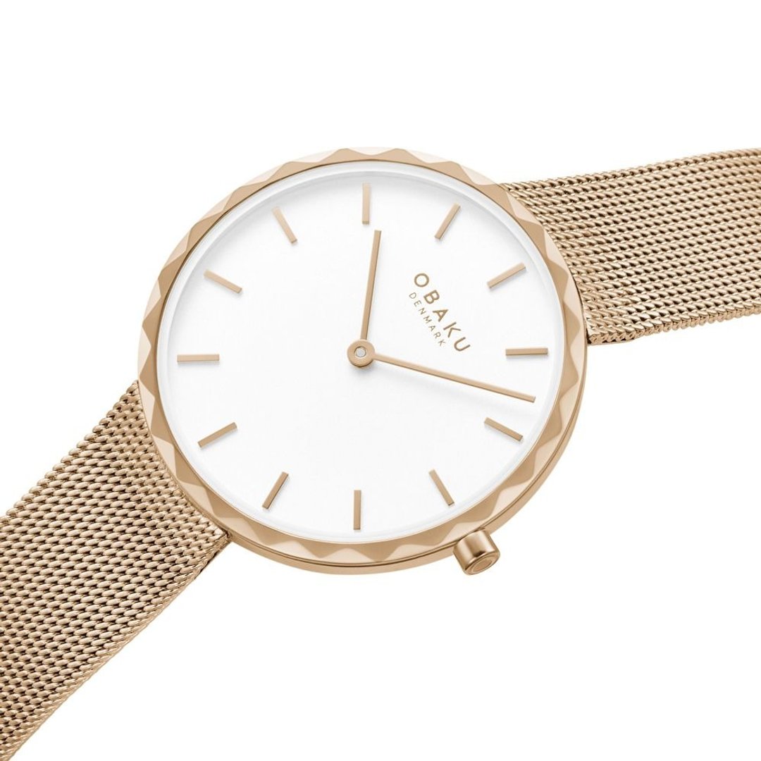 OBAKU 知性美学米兰时尚腕表-玫瑰金X白-V252LXVIMV-32mm - 女表 - 不锈钢 多色