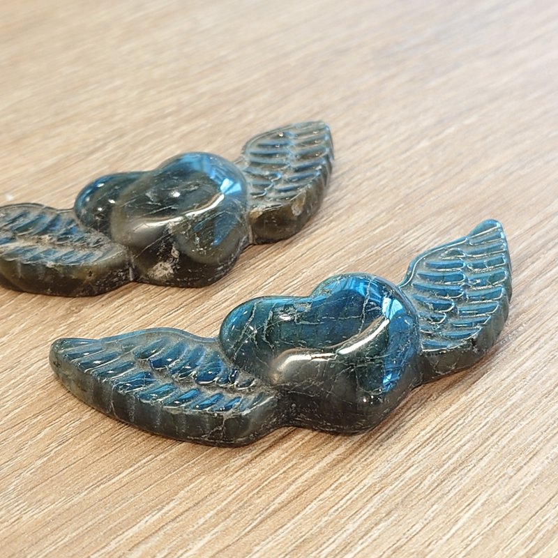 水晶摆设 - 拉长石 (Labradorite) 天使 - 其他 - 水晶 蓝色