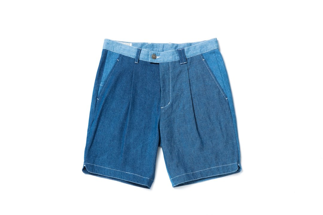 NAIVE DENIM SHORT SLACKS - 男士长裤 - 棉 蓝色