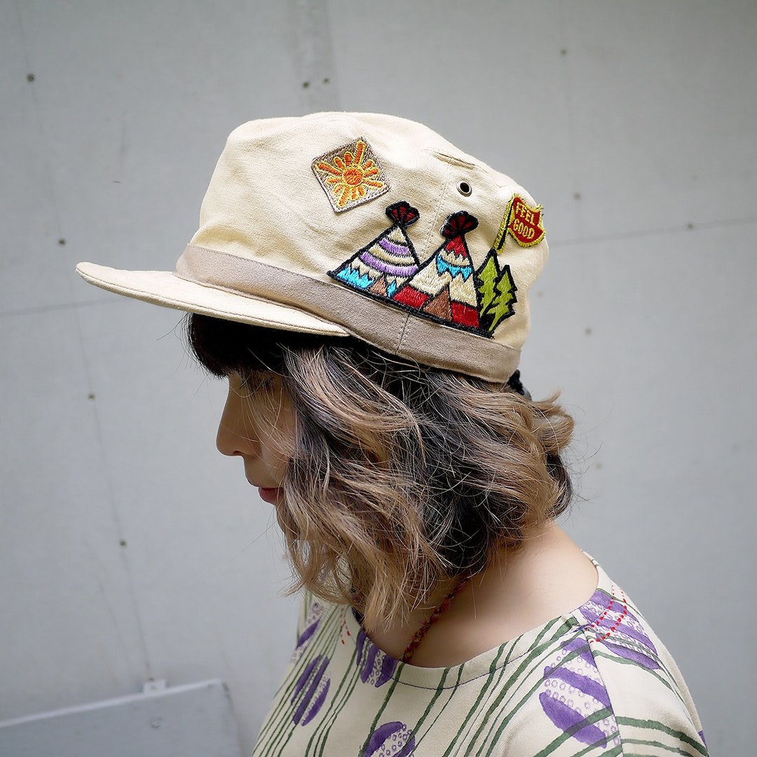 【 预购中】☼印地安帐棚刺绣贴布帽☼ (两色) - 帽子 - 棉 多色