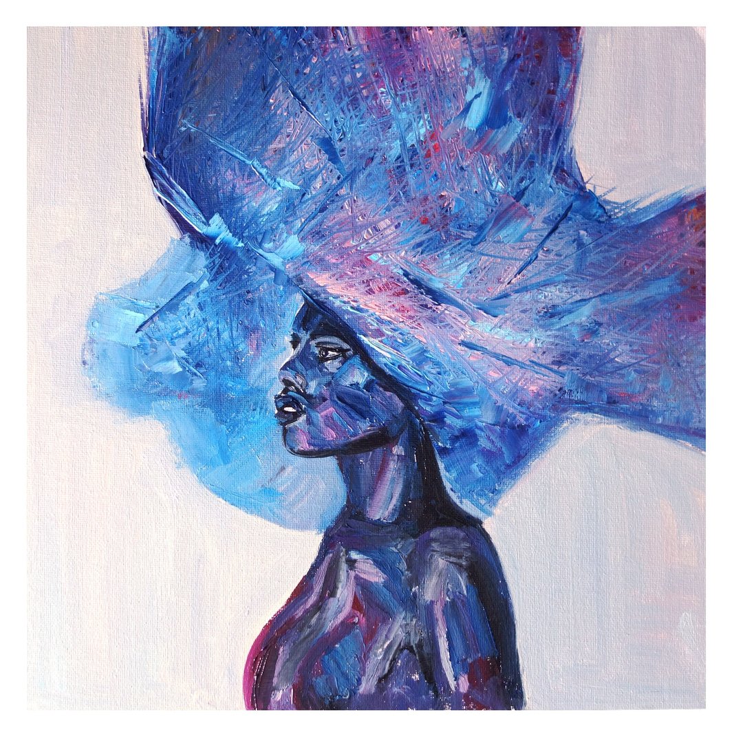 Abstract Girl Painting Oil African Woman Original Art Artwork Impasto Canvas Art - 海报/装饰画/版画 - 其他材质 多色