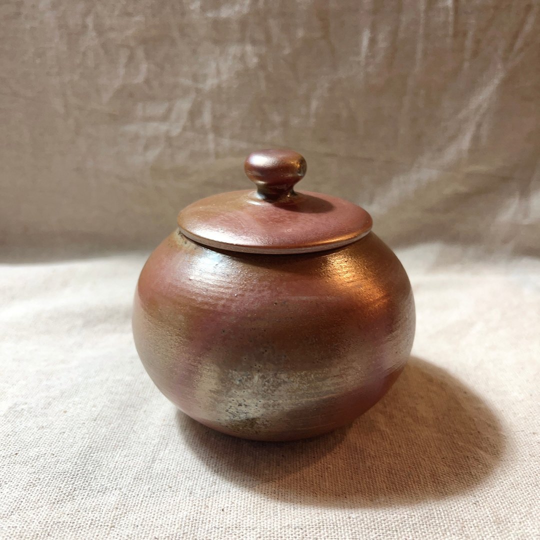 柴烧三两金彩茶仓 / 茶罐 / 藏茶器 / 储茶器 / 小平凡手作 - 其他 - 陶 卡其色