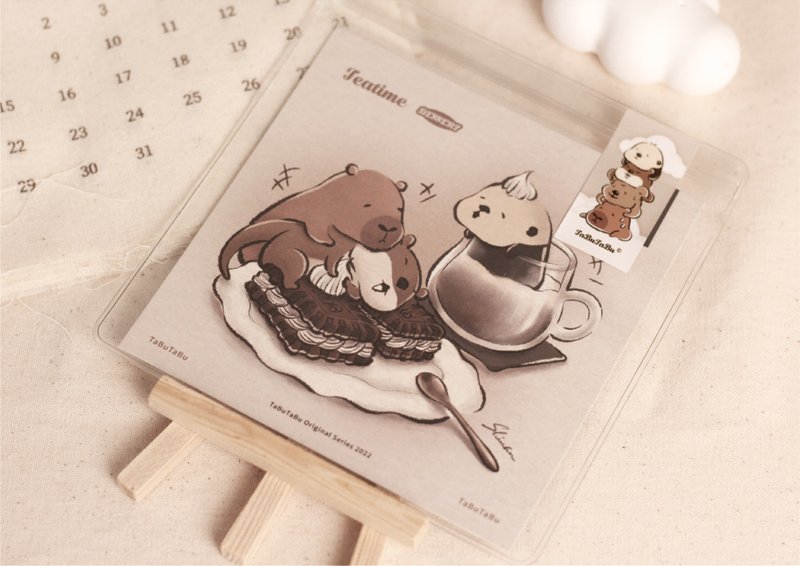 慵懒下午茶 厚磅质感小卡 双面 13*13 cm - 卡片/明信片 - 纸 白色