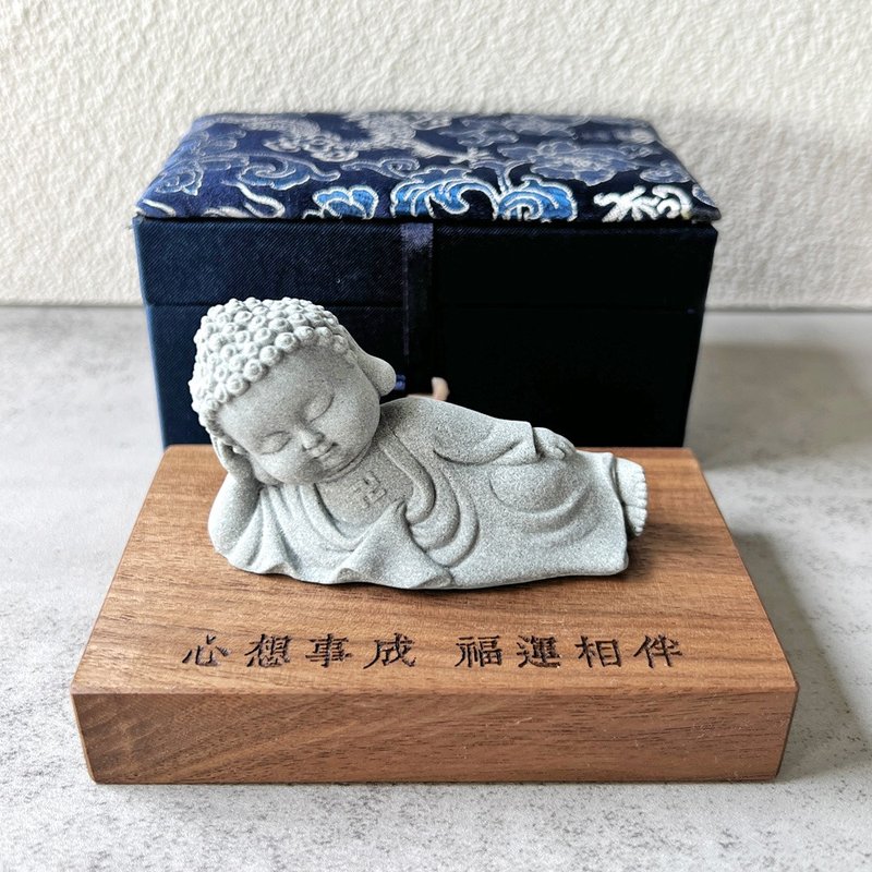 迷你小卧佛 退休礼物 生日礼物 交换礼物 入厝礼物 散水礼物 客制 - 摆饰 - 石头 灰色