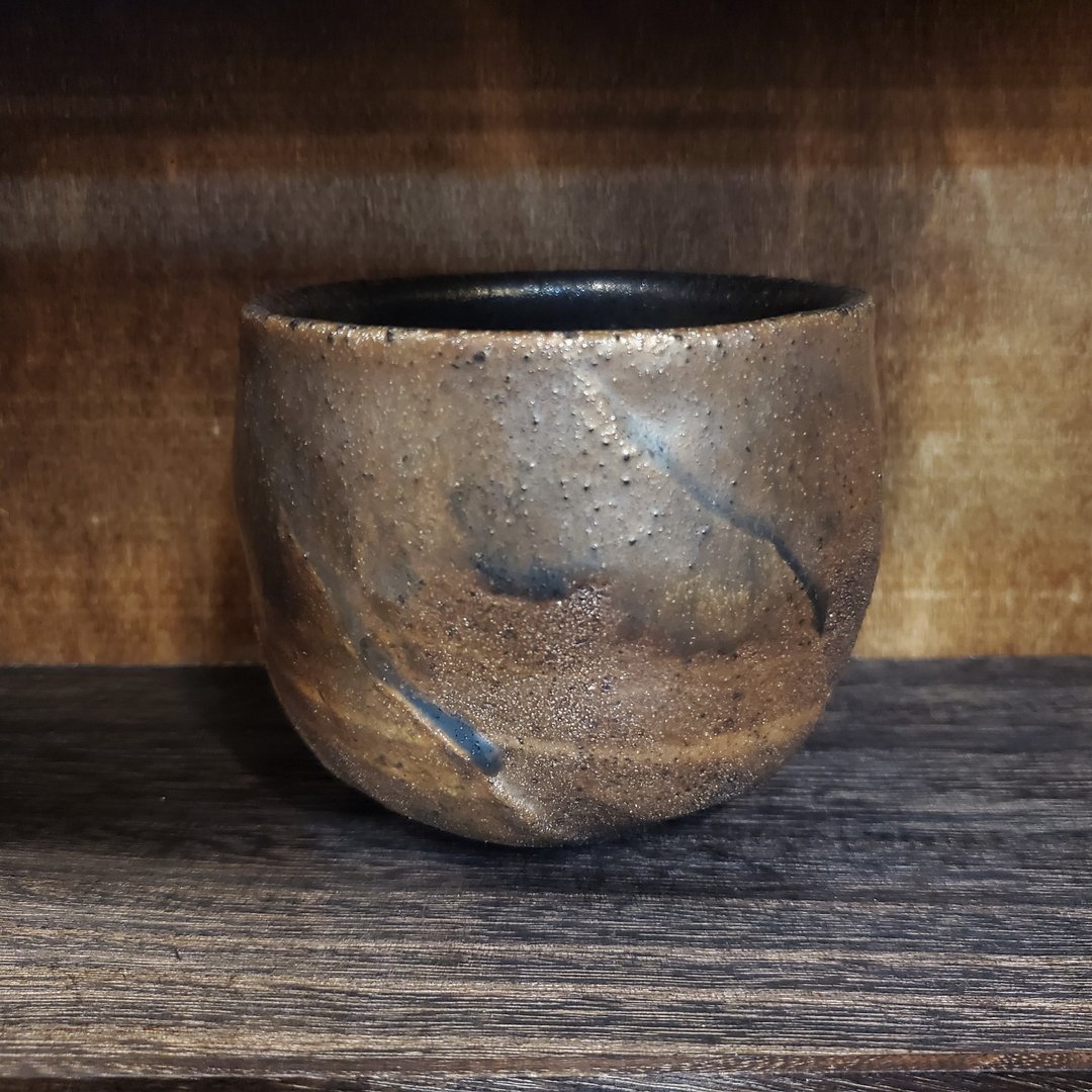 柴烧炫光茶碗  / 手捧碗 - 茶具/茶杯 - 陶 黑色
