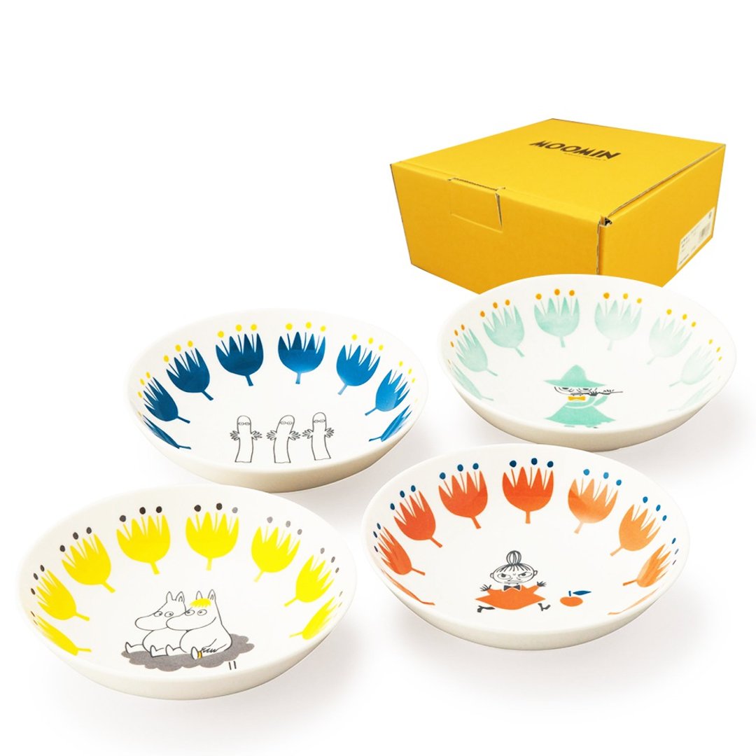 【日本山加yamaka】moomin噜噜米彩绘陶瓷碗礼盒4入组 MM1000-185 - 碗 - 瓷 白色