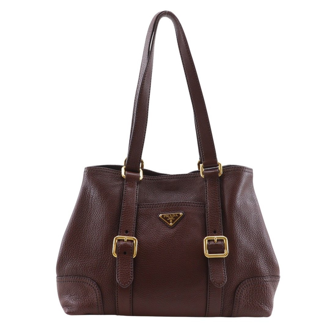 【日本直送】PRADA 普拉达 托特包 VITELLO DAINO BR3050 小牛皮 咖啡色 女仕【二手】 - 手提包/手提袋 - 真皮 咖啡色