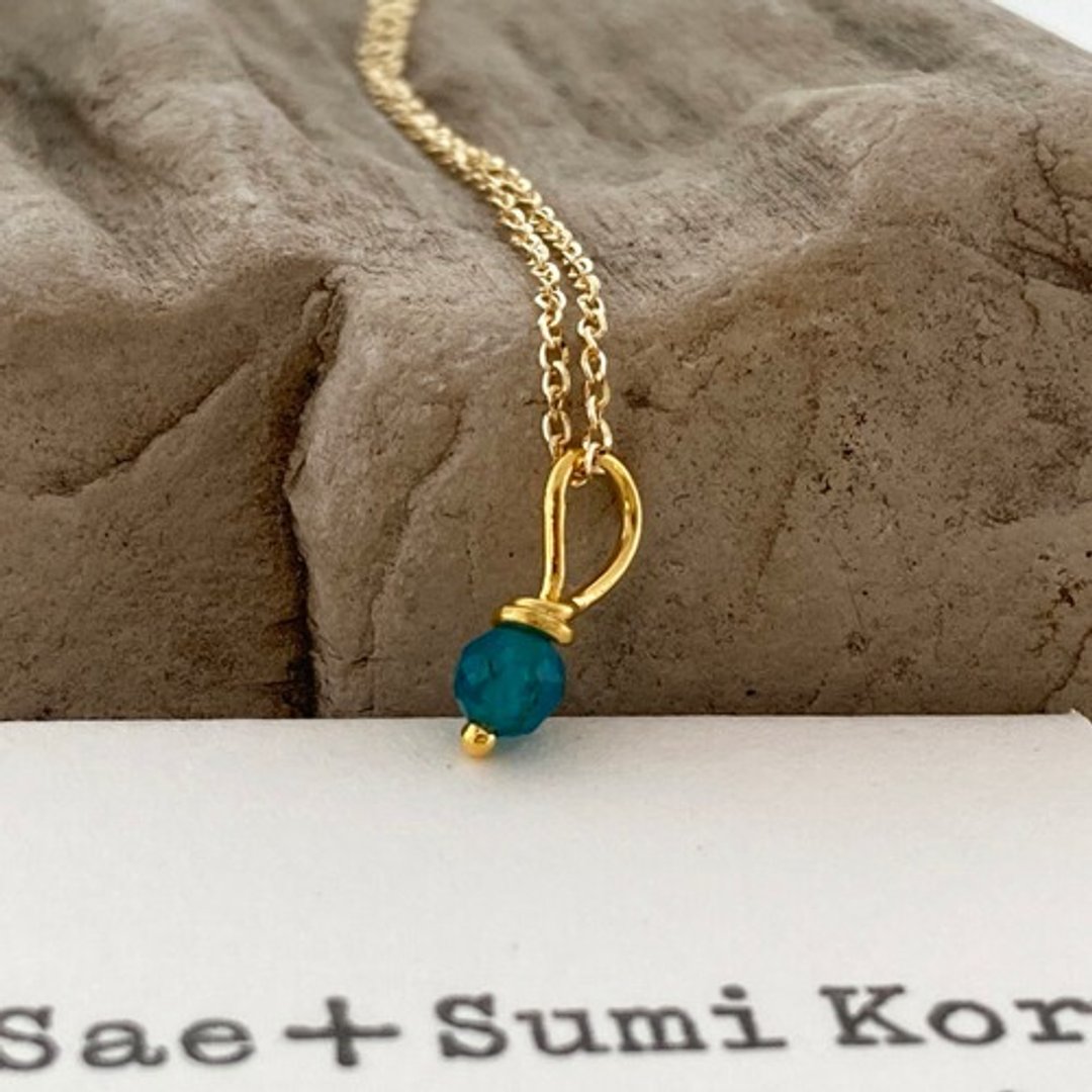K24 pure gold ◇ apatite ◇ pendant top - 项链 - 宝石 
