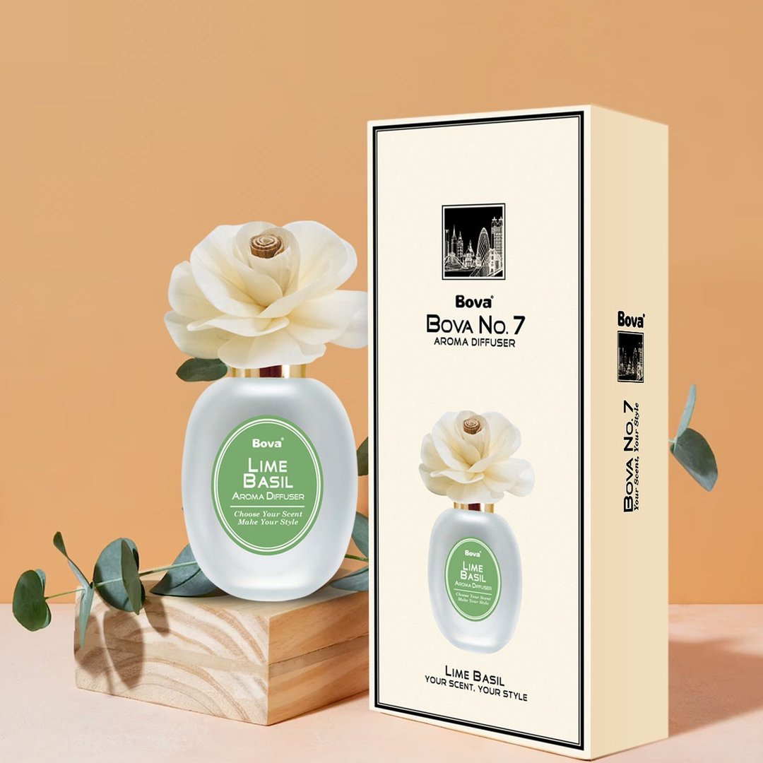 【官方现货】法柏Bova扩香瓶 花漾No.7 青柠罗勒 100ml - 香薰/精油/线香 - 其他材质 白色