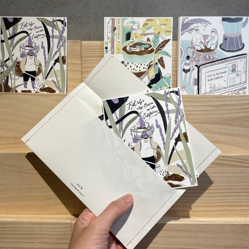插画明信片 | 咖啡系列三款合售 - 卡片/明信片 - 纸 