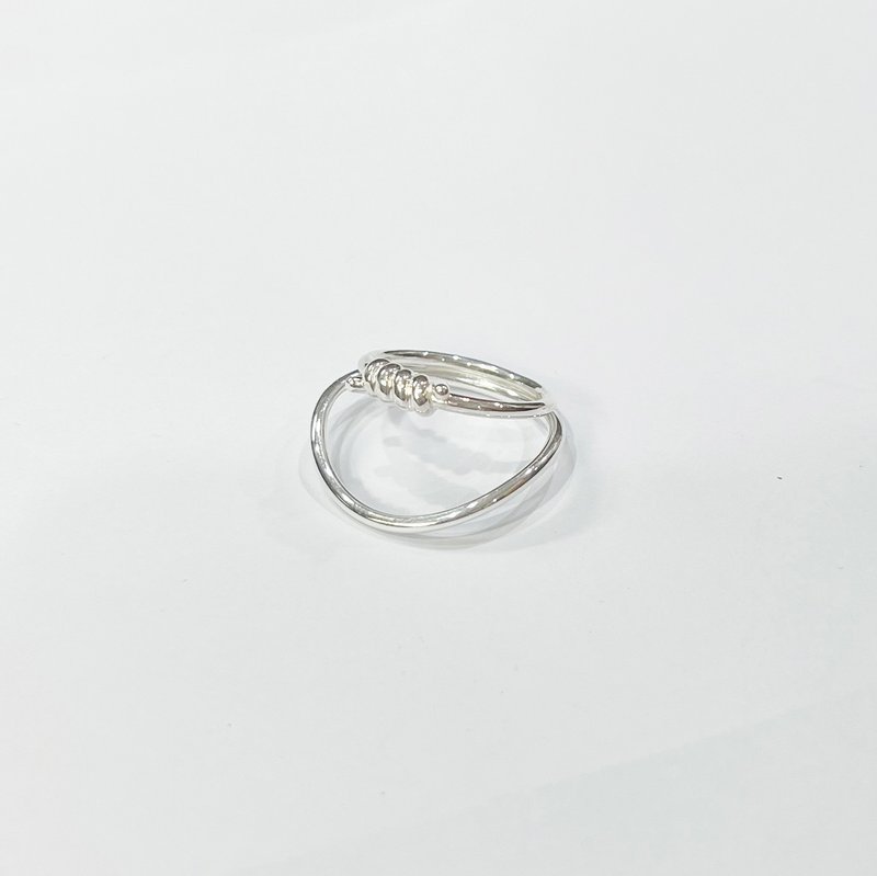 卷卷电话圈 纯银戒 - 戒指 - 纯银 银色