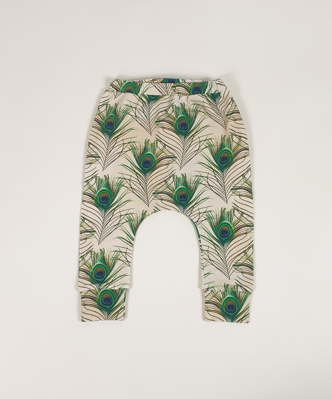 Peacock Feather baby pants, baby leggings, baby girl pantst, baby boy pants - 童装裤 - 棉．麻 多色