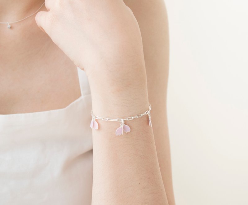 春日花颜-花瓣手链 - 手链/手环 - 树脂 粉红色