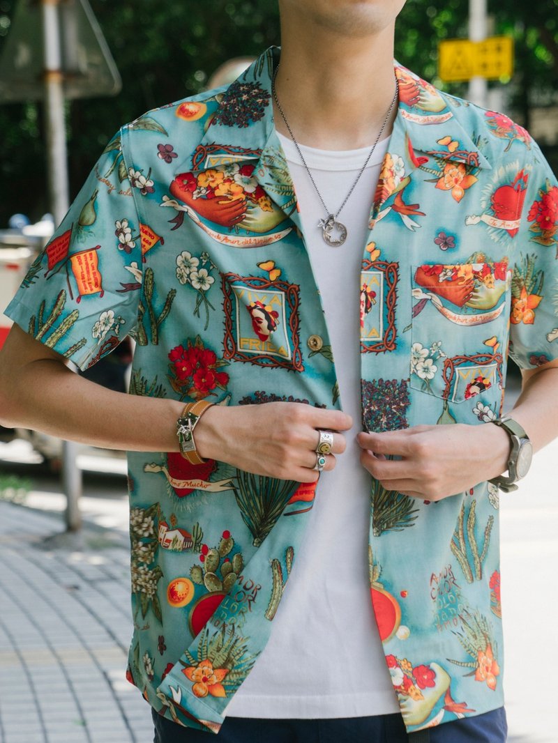 Aloha 美式复古古巴夏威夷沙滩短袖衬衫 Hawaiian shirts mojito - 男装衬衫 - 其他人造纤维 绿色