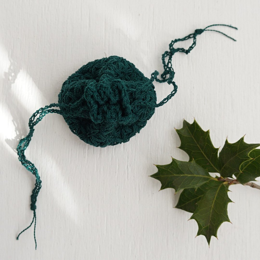 Ba-ba handmade  Crochet Drawstring mini-mini-mini bag  No.KPPPR12 - 化妆包/杂物包 - 其他材质 绿色