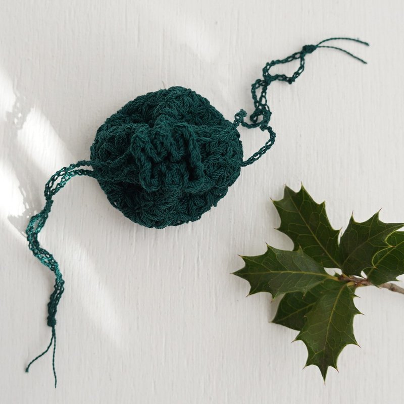 Ba-ba handmade  Crochet Drawstring mini-mini-mini bag  No.KPPPR12 - 化妆包/杂物包 - 其他材质 绿色