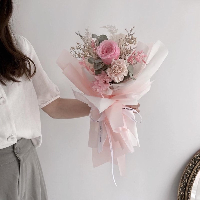 Flora Flower干燥花束-蜜桃粉系 - 干燥花/捧花 - 植物．花 