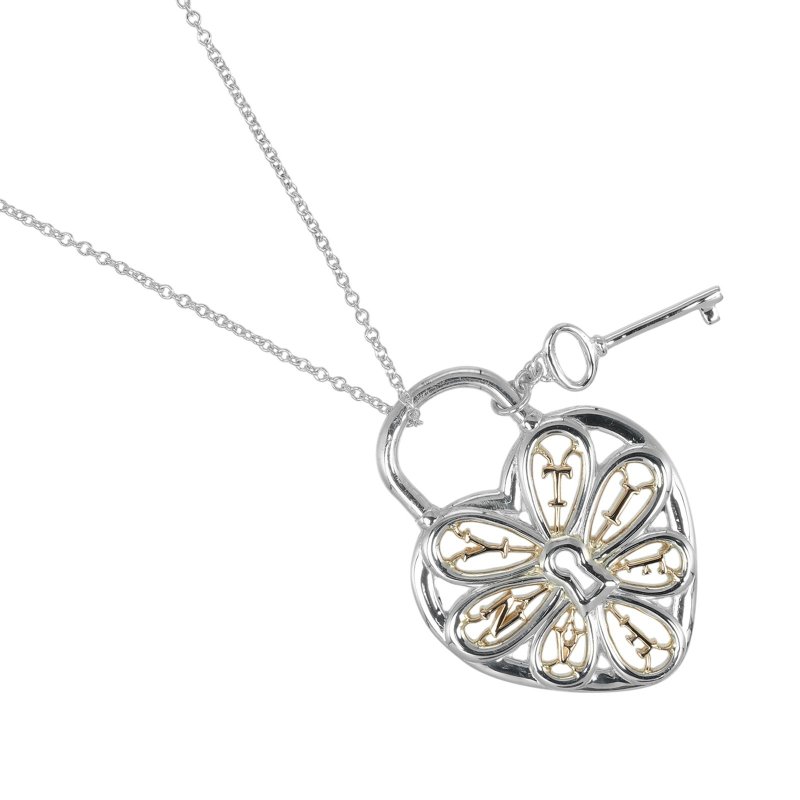 【日本直送】蒂芬妮 项链 Filigree 心形钥匙 银 925 K18PG 玫瑰金 约 7.8g TIFFANY&Co.【二手】A级 - 项链 - 银 银色