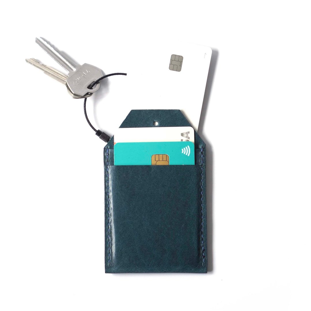WIRE PASS CASE / 附挂绳卡套 - 证件套/卡套 - 真皮 蓝色