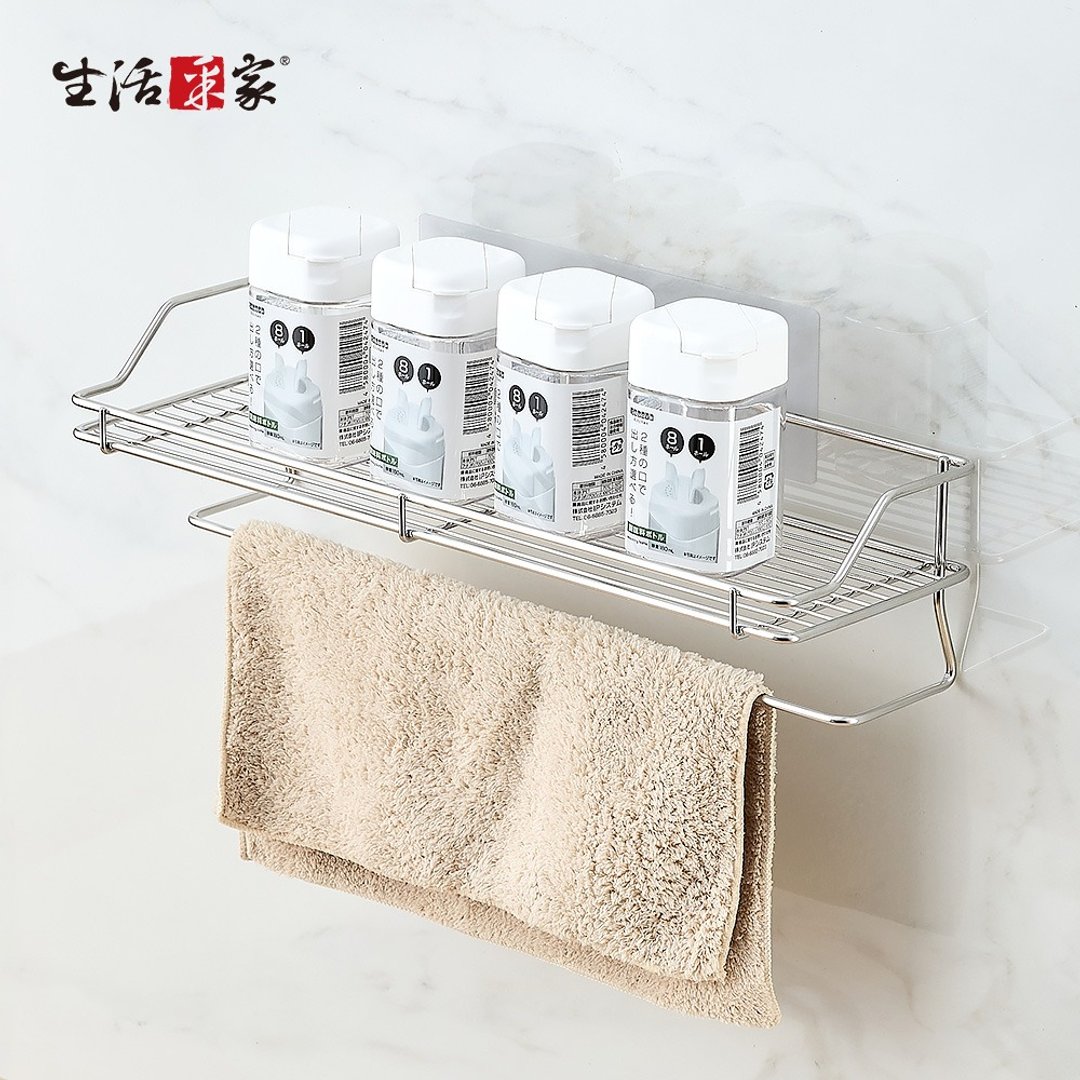 SHCJ生活采家 LuxiRack 壁挂瓶罐横杆置物架 台湾制304不锈钢 - 置物架/篮子 - 不锈钢 银色