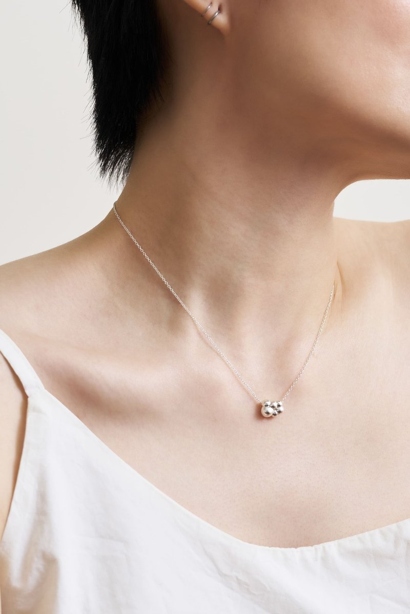 3D grape necklace | 立体葡球 项链 - 项链 - 纯银 银色