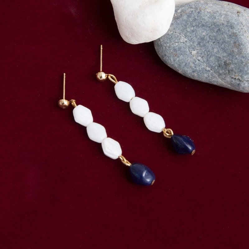 INSECT-SPIDER WASP - 耳环/耳夹 - 宝石 白色