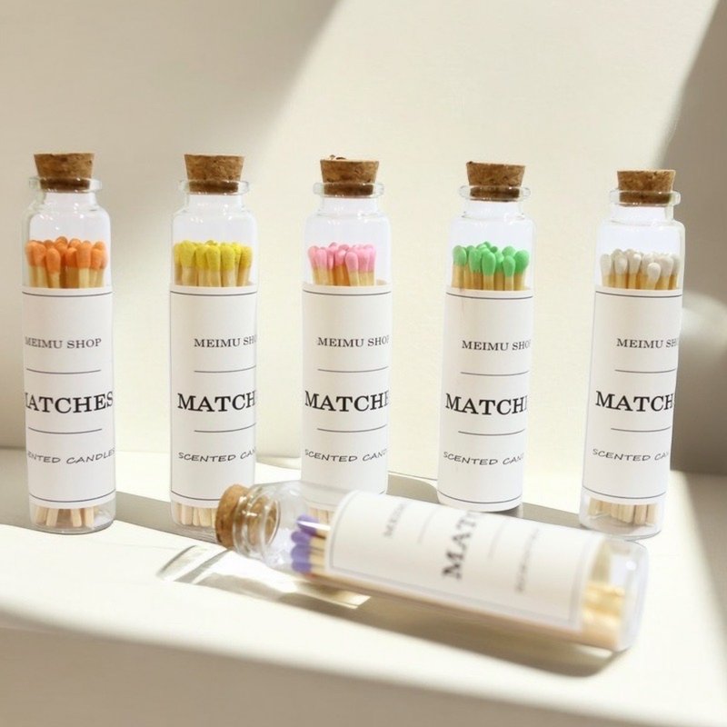 Meimu香氛蜡烛专用玻璃瓶装火柴 随机出货不挑色 - 其他 - 玻璃 透明