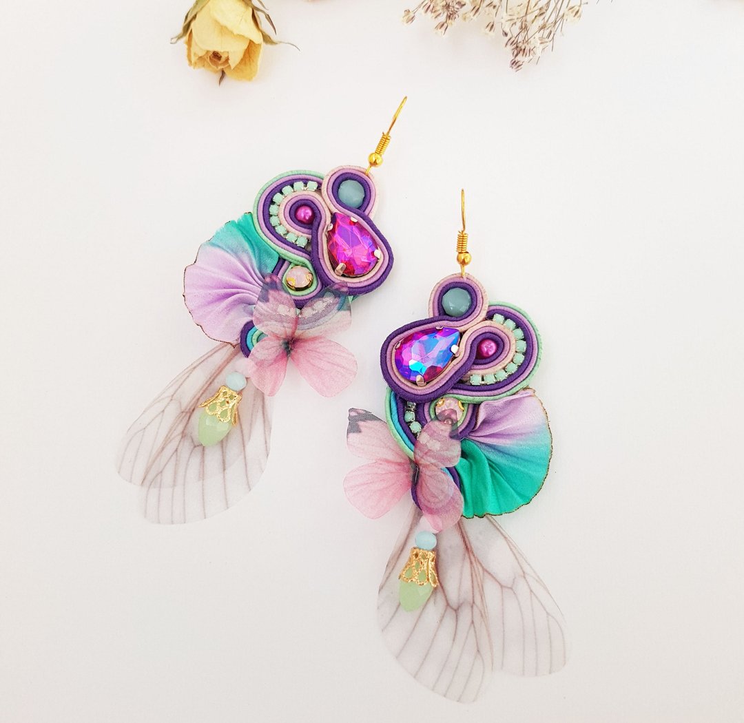 TUTORIAL Shibori and Soutache Earrings Digital product PDF Jewelry instructions - 线上课程/教学影片 - 其他材质 