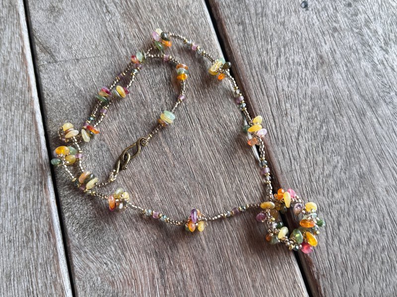 20260139 Toho珠 串珠 颈链 - 项链 - 半宝石 橘色