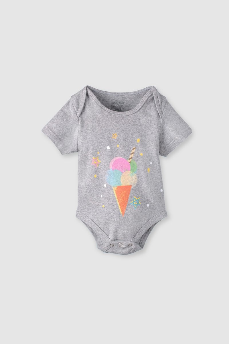 夏日沁凉三色球包屁衣/爬爬服（灰） - 其他 - 棉．麻 灰色