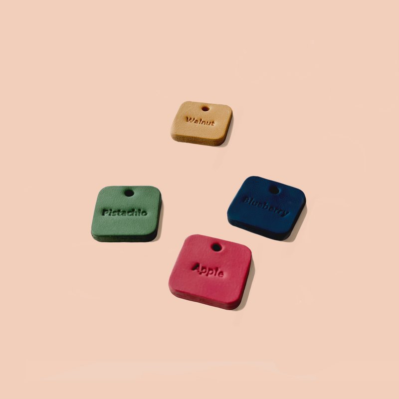 宠物刻字身份牌猫咪猫防丢牌真皮宠物定制四方牌 Leather Pet Tag - 项圈/牵绳 - 人造皮革 多色